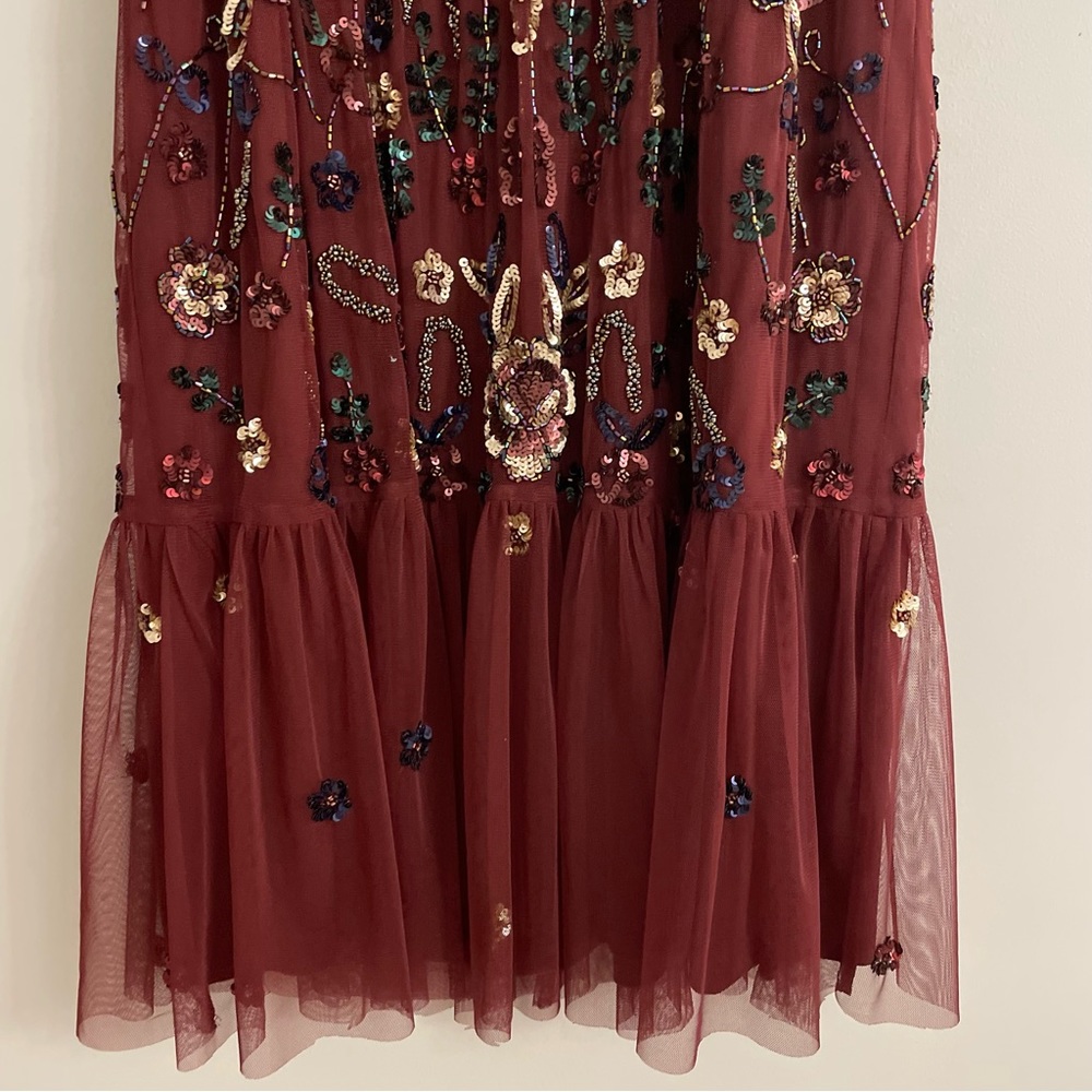 Gianni Bini Burgundy Embellished Midi Dress - Picture 5 of 9